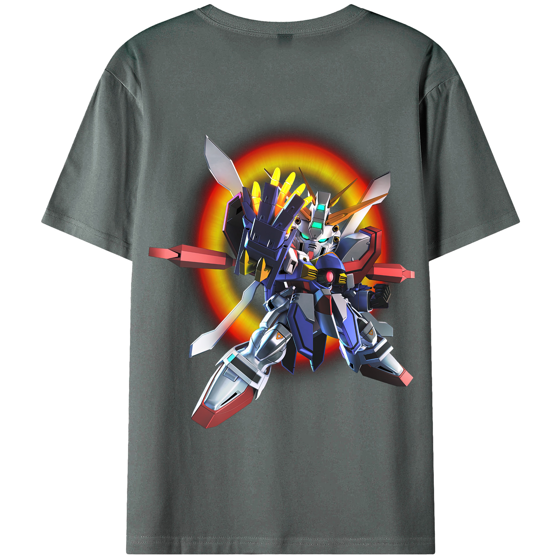 （画像用） 機動戦士ガンダム Mobile Suit Gundam 綿100％ メンズ半袖Tシャツ（バックプリント） 通気性